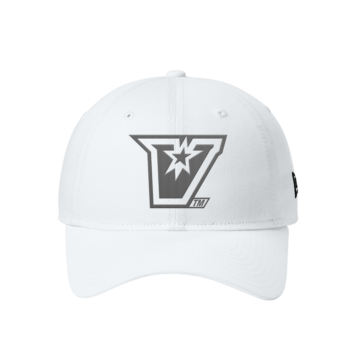 UTRGV™ - Embroidered V-Logo - New Era® Adjustable Unstructured Cap - White/Grey