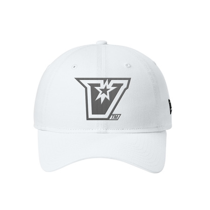 UTRGV™ - Embroidered V-Logo - New Era® Adjustable Unstructured Cap - White/Grey