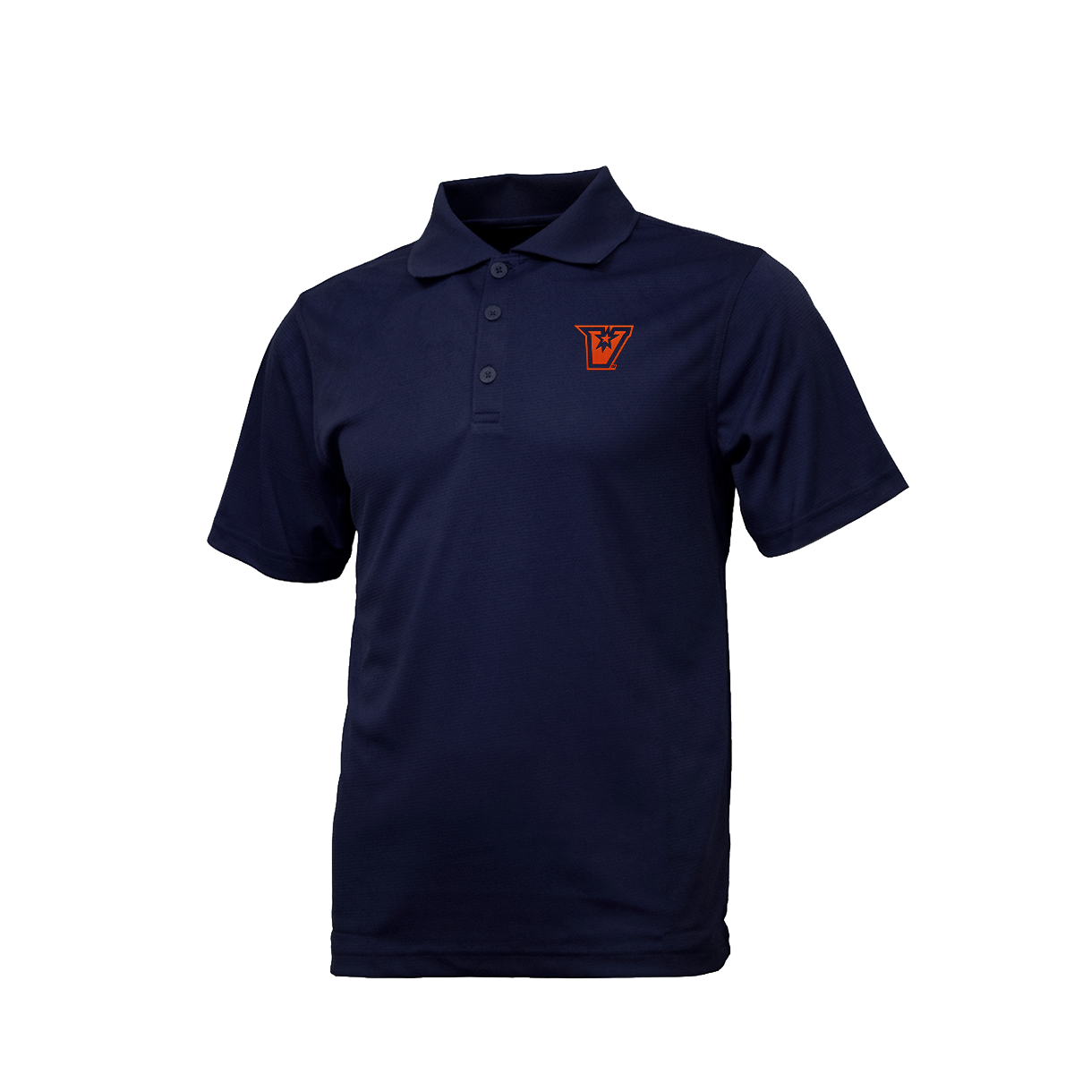 UTRGV Orange V Logo - Men's Navy Polo