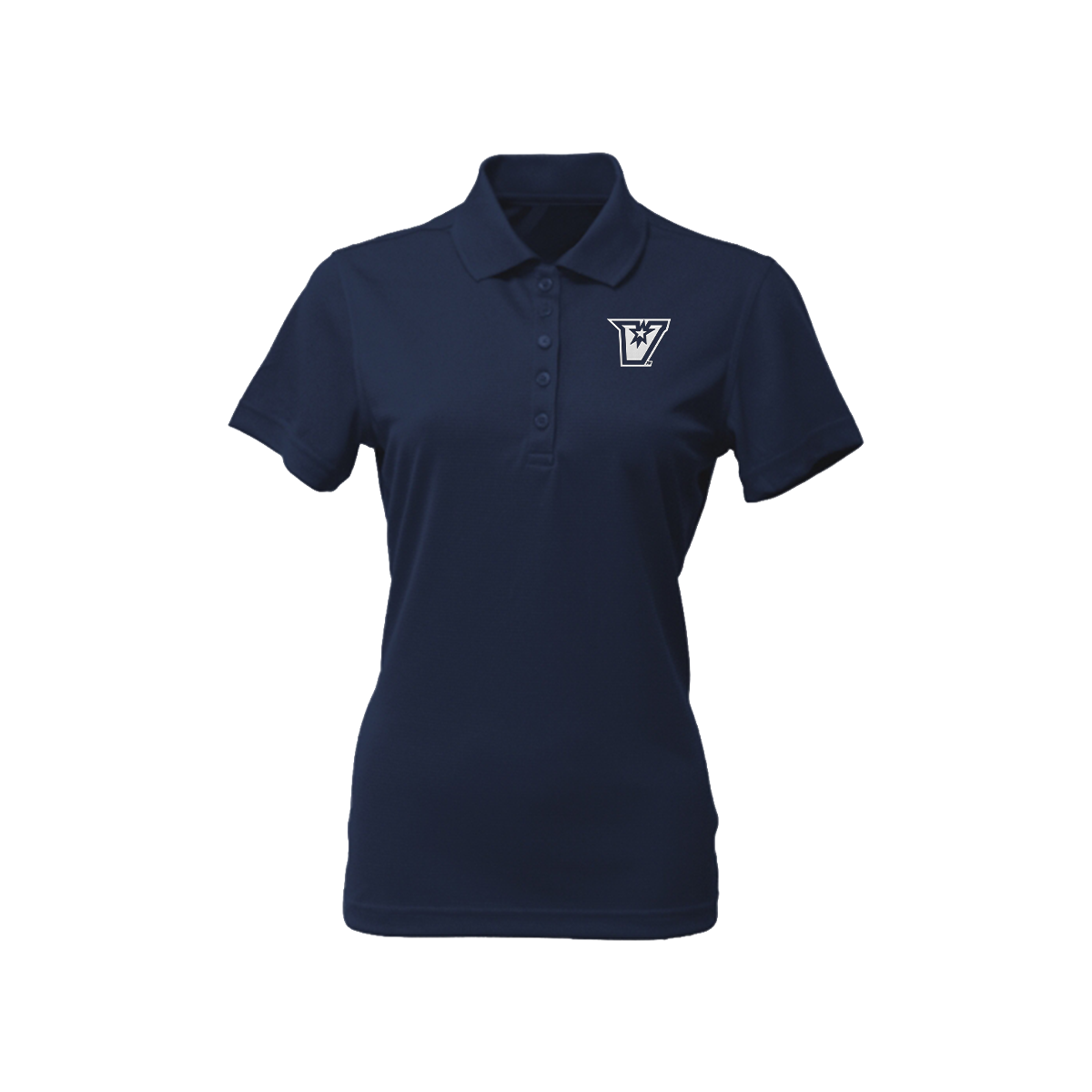 UTRGV White V Logo - Women's Navy Polo