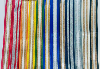 Striped Bag Strap: Navy/gold