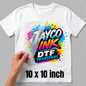 Ultra HD DTF Transfer – 10” x 10” | Ready to Press | Printed In-House