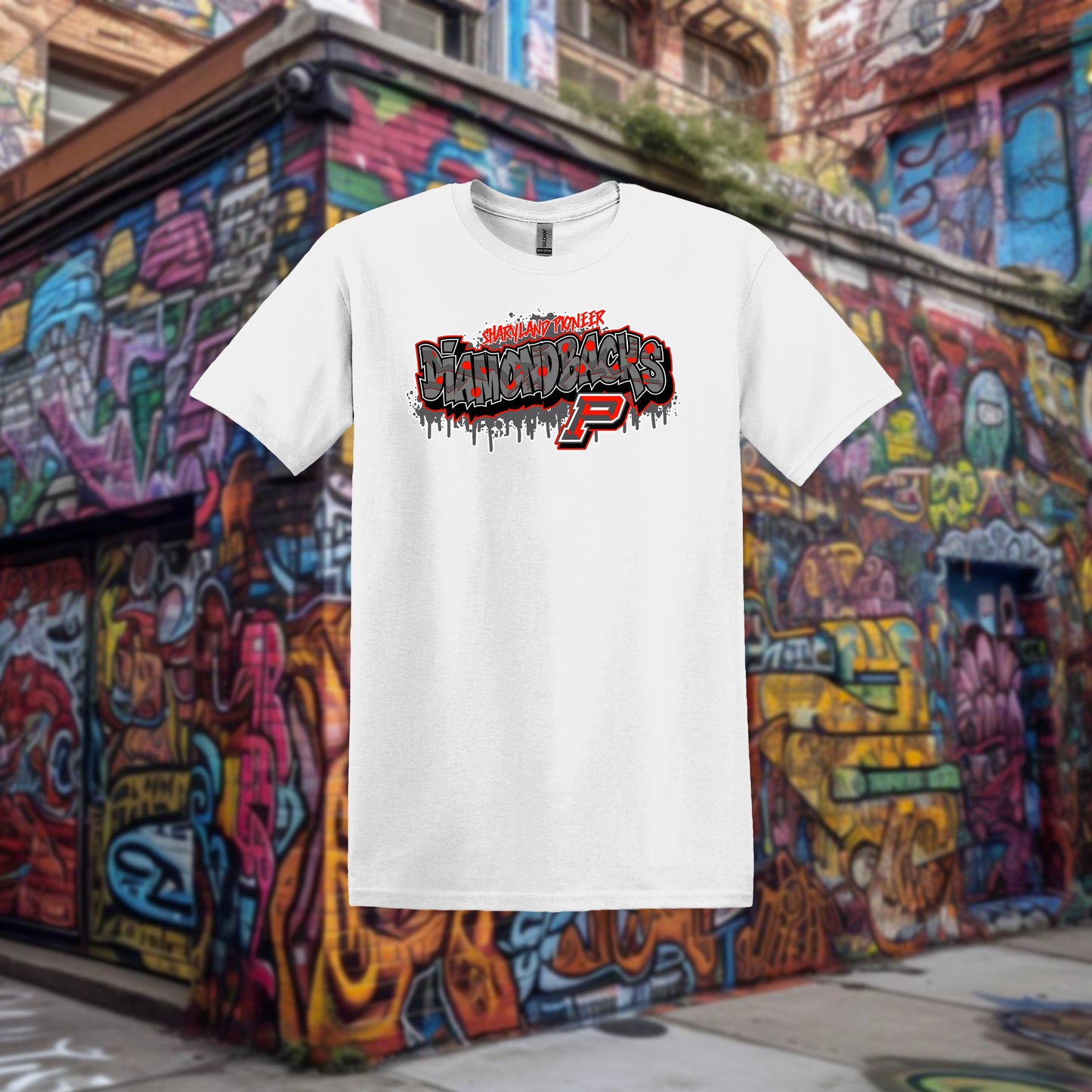 Pioneer White Graffitti collection cotton Short Sleeve